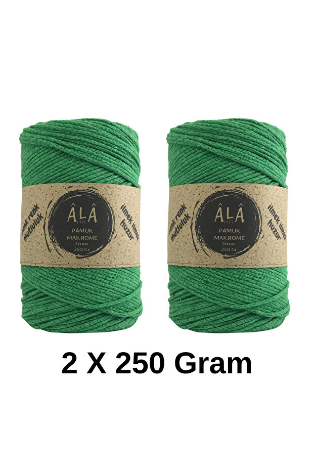2 Pieces of Cotton Cotton Macrame Cord 2mm Chain Macrame Bag Cord 250 Grams 2 X 250 Gr (Total 500 Grams)