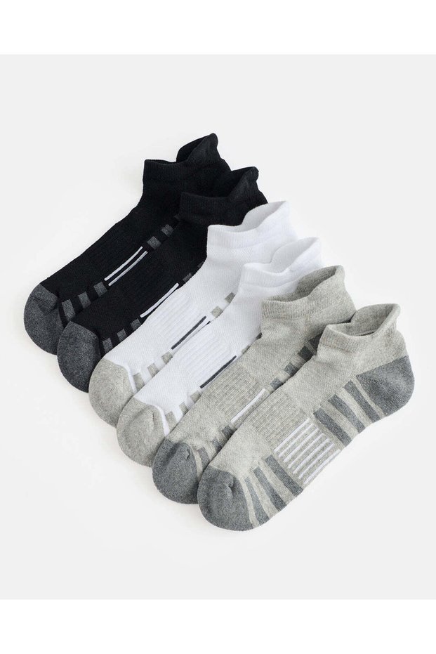 Men Assorted Jacquard Ankle Socks 3 Pair Set