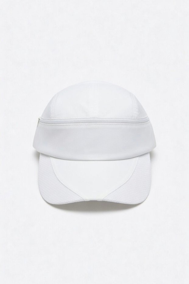 Unisex White Zipper Detailed Outdoor Sports Cap Hat | Adjustable Casual Model