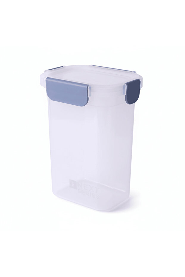 Super Lock Plastic Rectangular Food Container With Lid 1350 ml-Blue&Transparent