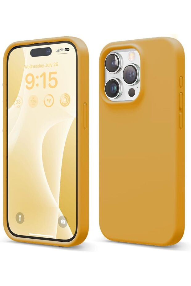 Gold Color Silicone Case Compatible with iPhone 16 pro | 16 Pro Max, Liquid Silicone Rubber, Soft Touch Microfiber Lining Shockproof Back Cover