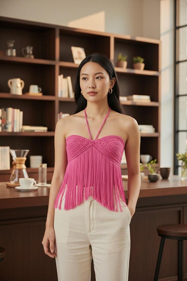 Hand-Knitted Custom Design Women's Bustier