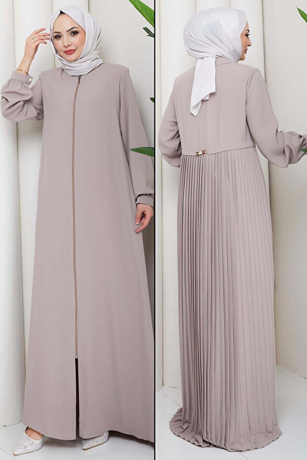 Pleated Back Ferace Beige Hm2906