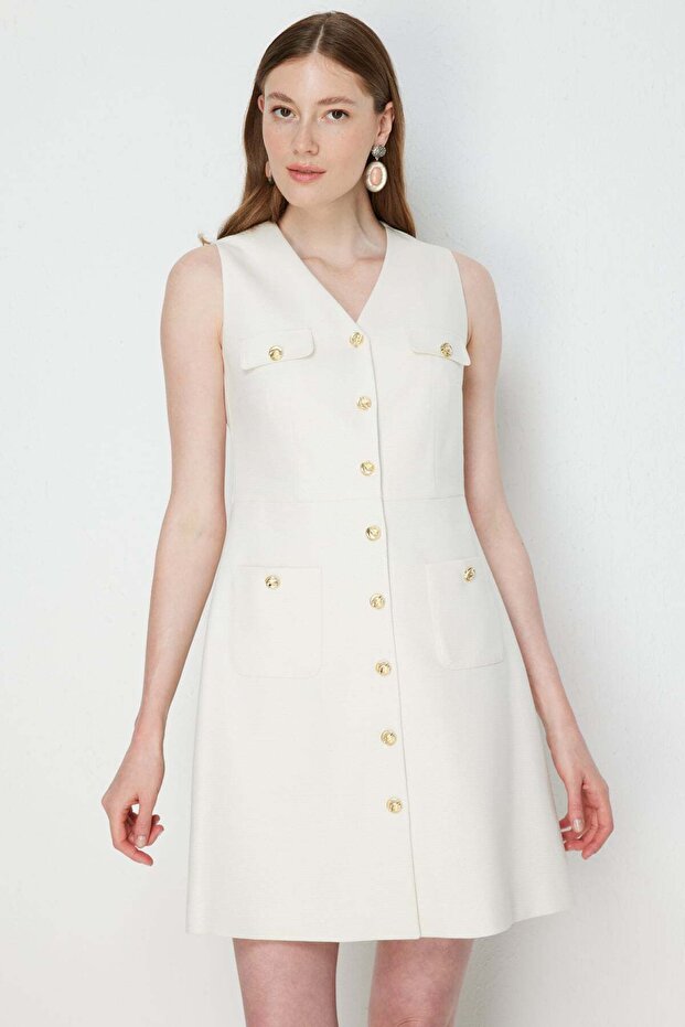 Glittery Fabric Sleeveless Midi Dress