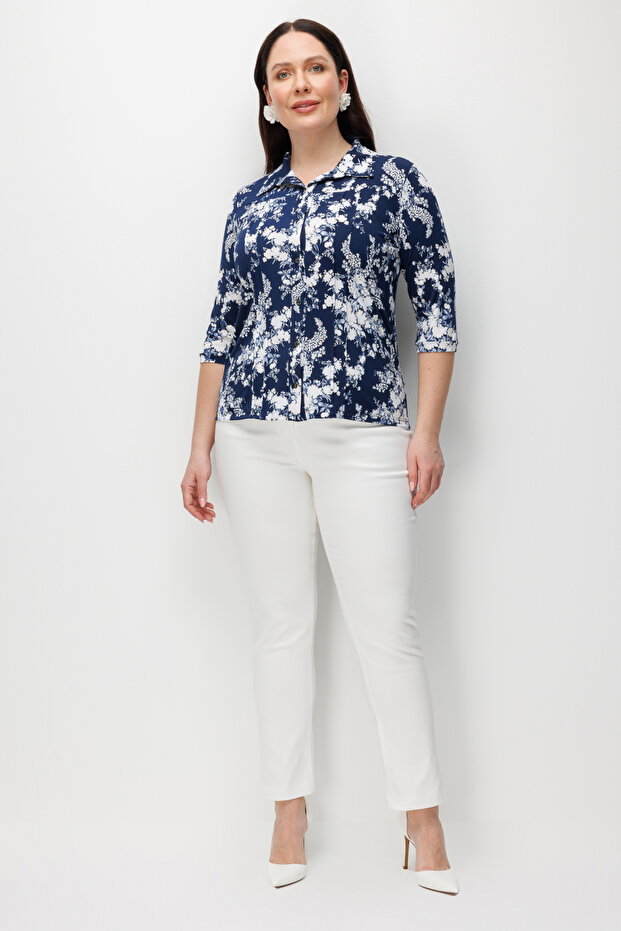Half Sleeve Patterned Blouse - 3