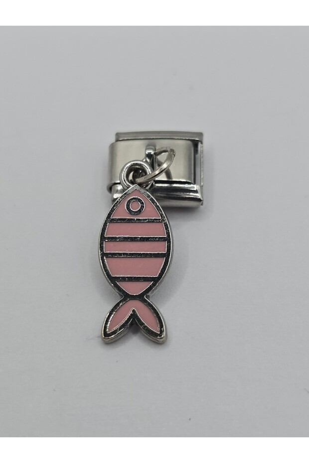 Select & Combine) Buy 3 Get 2 Pink Striped Fish Italian Bracelet Compatible Charms 316L
