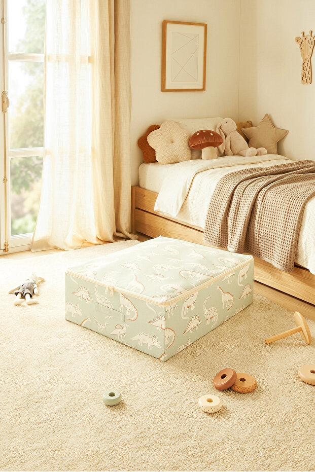 Children's Room Dinosaur Under-Bed Luggage Organizer Box with Support 45X55X18