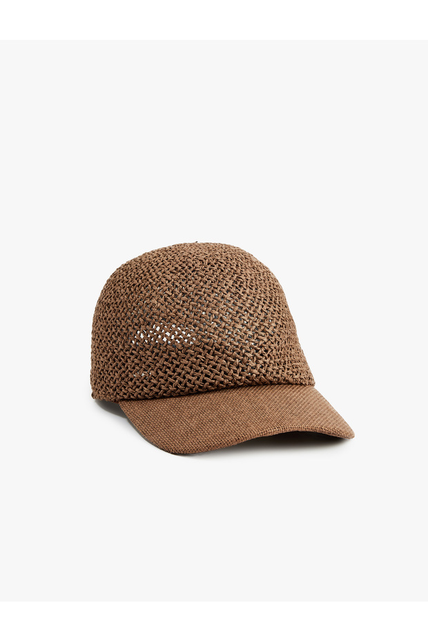 Ribbon Detailed Straw Cap Hat