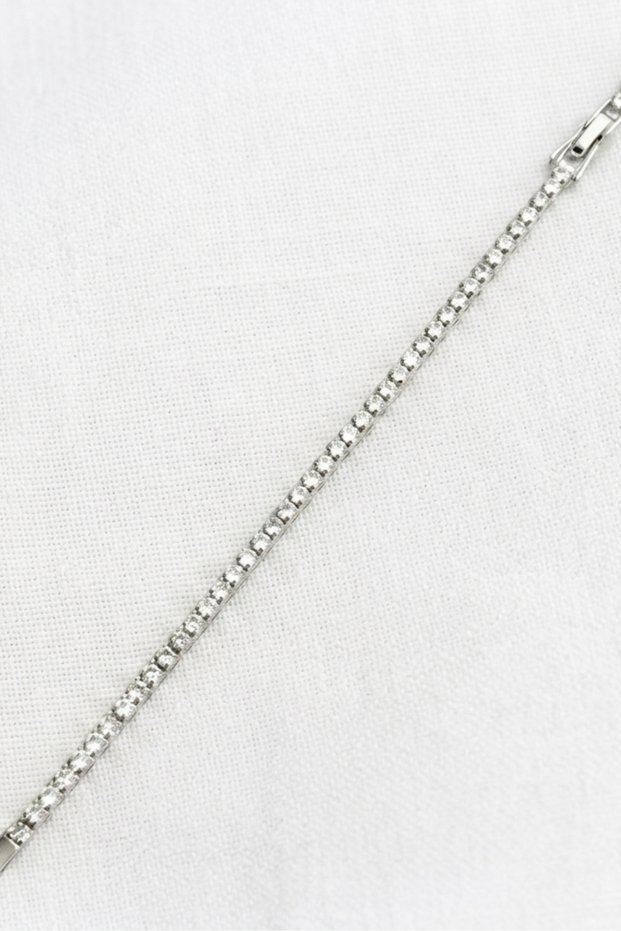 Waterway Model Zircon Stone Silver Color Stainless Steel Women's Bracelet