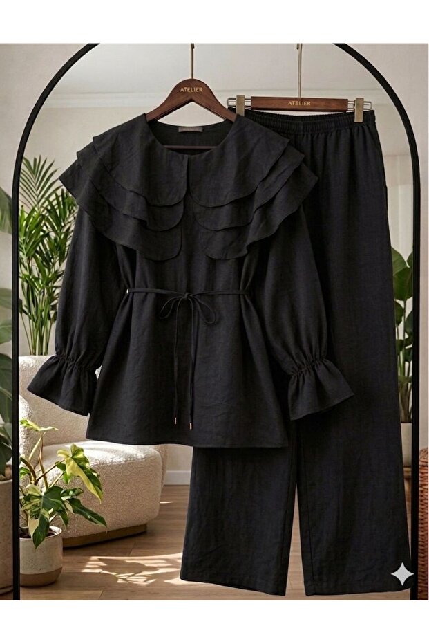 Lera Luxury Model Double Tunic Suit with Pants