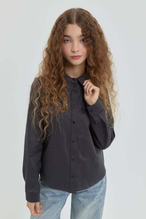 Pocket Detailed Shirt Smoked