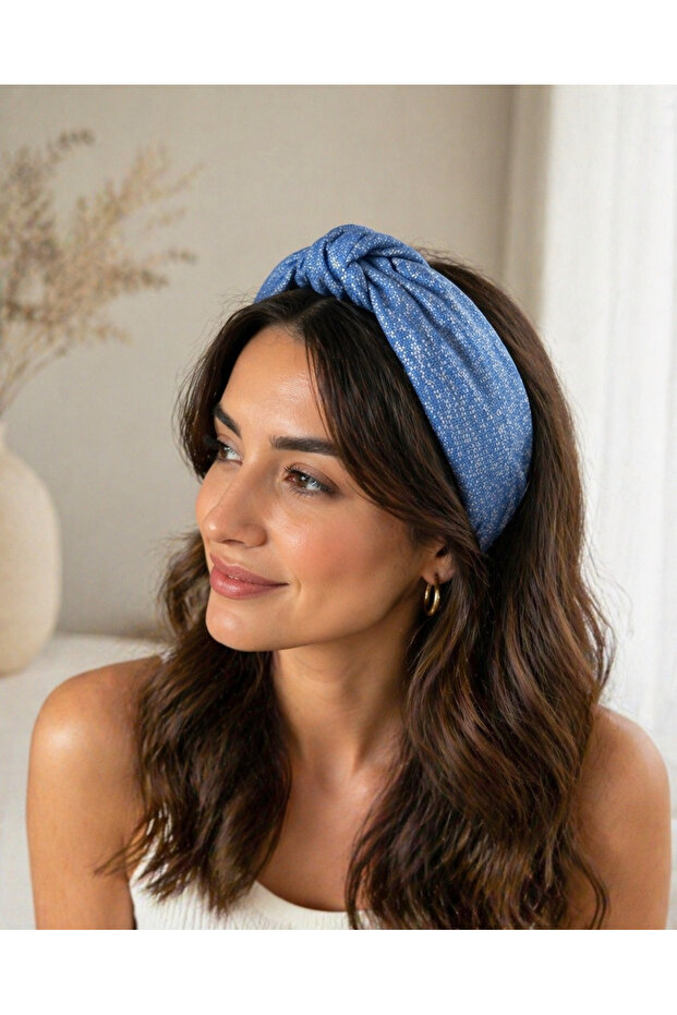 Blue Fabric Knot Crown