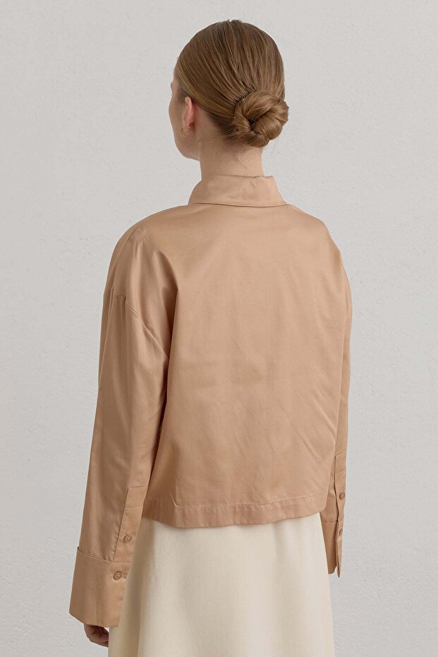 Cotton Crop Basic Shirt Camel - 4
