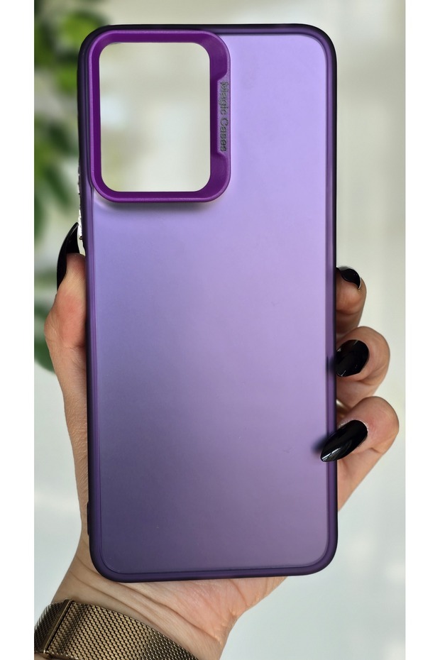 Redmi Note 12 Pro 5g Compatible Purple Color Gradient Matte Silicone Case with Camera Frame Luxury Electro