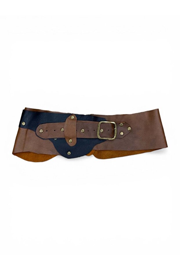 Caldria Double Color Tan & Bitter Brown Design Genuine Leather Belt