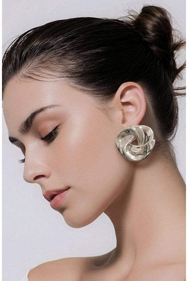 Figured Silver Color Special Design Earrings