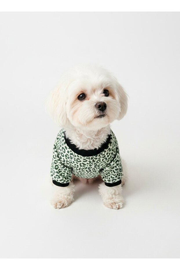 Green Leopard Pattern Dog T-Shirt Dog Sweater