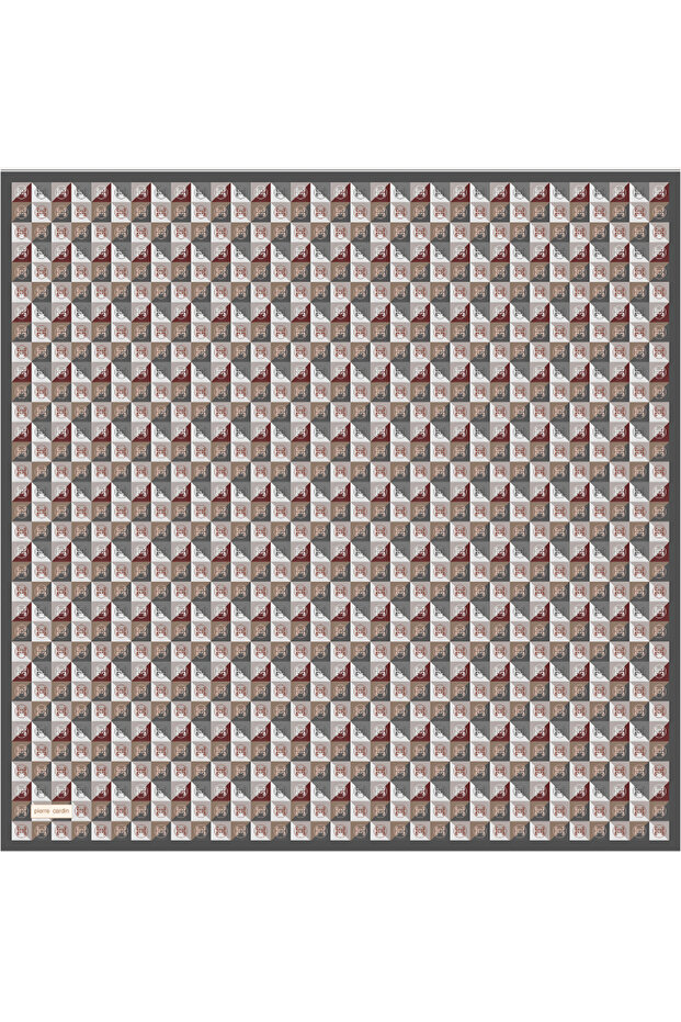 Gray 90X90 Silk Crepe Satin Scarf