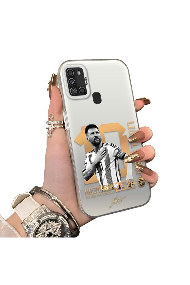 Samsung Galaxy A21S Compatible Hard Acrylic Back Silicone Edge Lens Protection Case