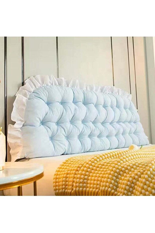 Bedside Cushion,50*200cm Soft Bag Reading Back Support Pillow,Blue,Skin-Friendly Fabric