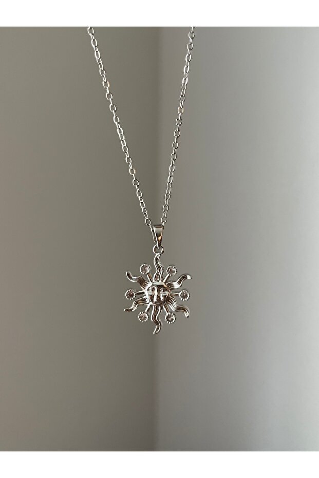 Medusa Sun Model Silver Steel Necklace