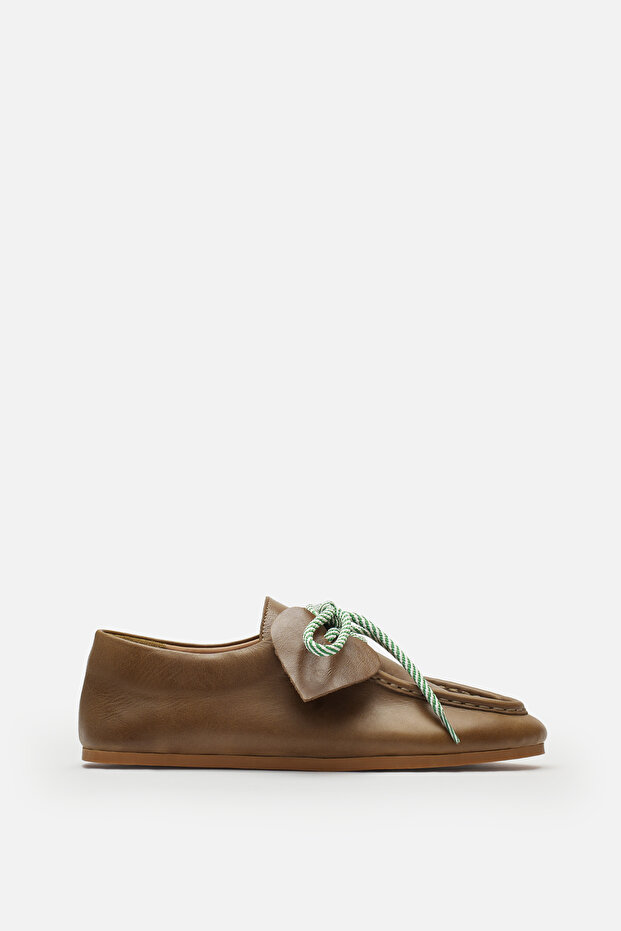 Misty Lace up Genuine Leather Barefoot Moccasin