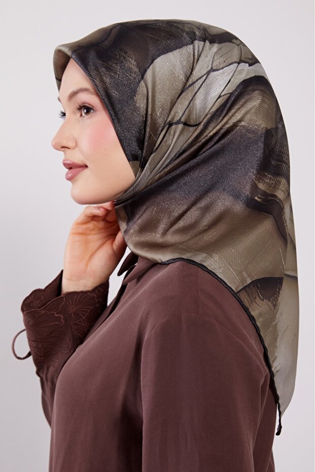 Marble Gradient Pattern Sparkling Crystal Scarf - 2