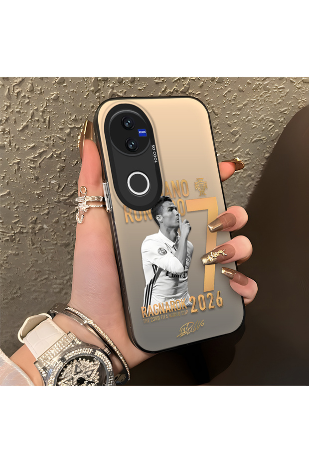 Vivo V50 Compatible Silicone Edge Hard Back Anti-Fall Phone Case Cristiano Ronaldo