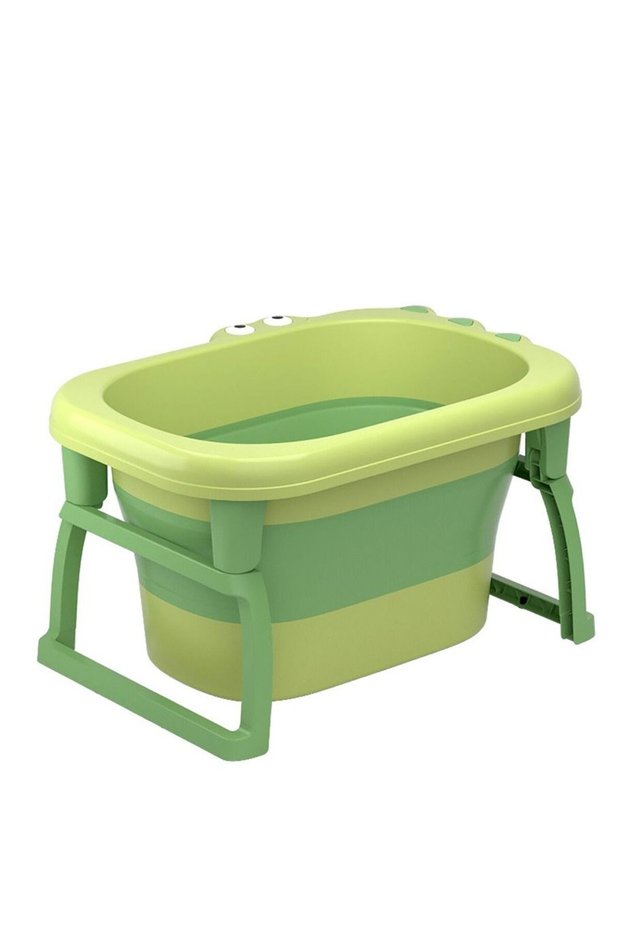 Foldable Collapsible Baby Bathtub with Ergonomic Ridge Pad,Portable Travel Washing Tub for Infants and Toddlers