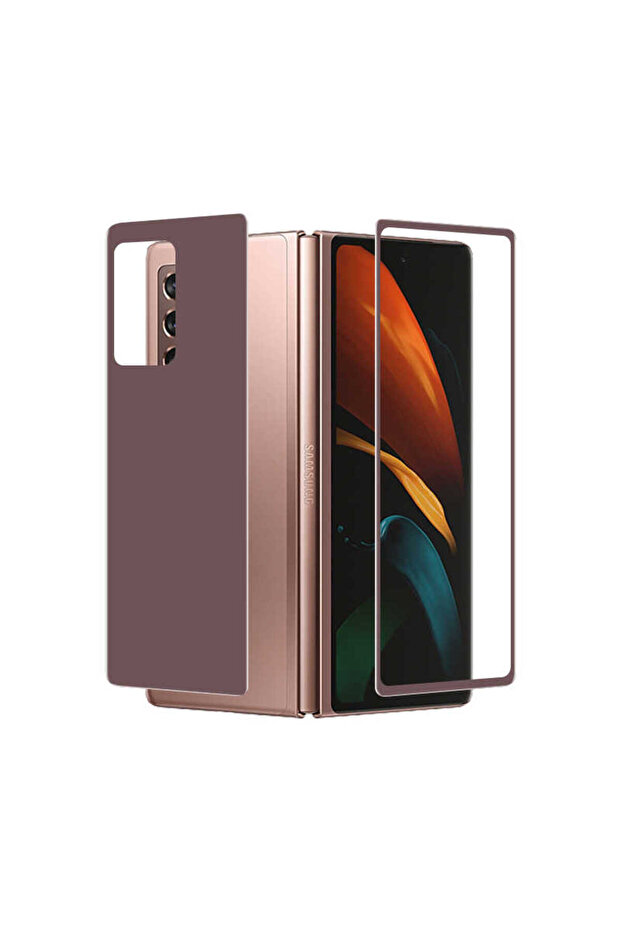 واقي شاشة متوافق مع هاتف Galaxy Z Fold 2 من نوع BRSA أمامي وخلفي 5D كامل اللصق ومقاوم للصدمات