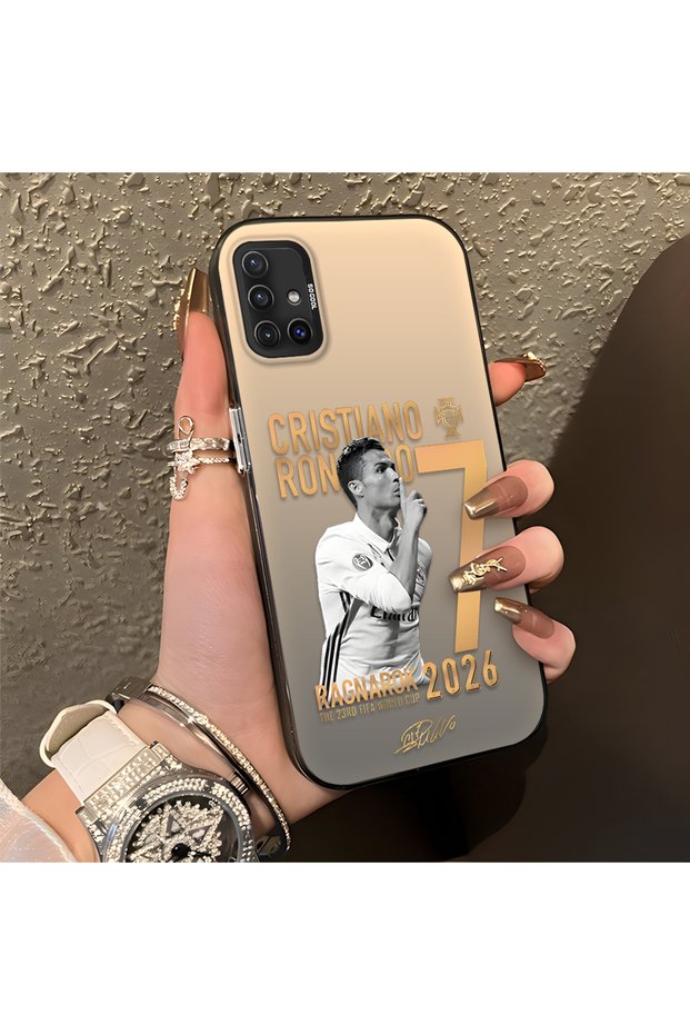 Samsung Galaxy A51 Compatible Silicone Edge Hard Back Anti-Fall Phone Case Cristiano Ronaldo