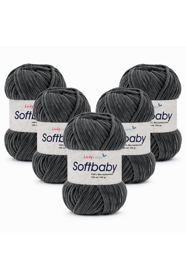 Softbaby (Velvet) Hand Knitting Yarn (5 Yumak) 555 Dark Gray