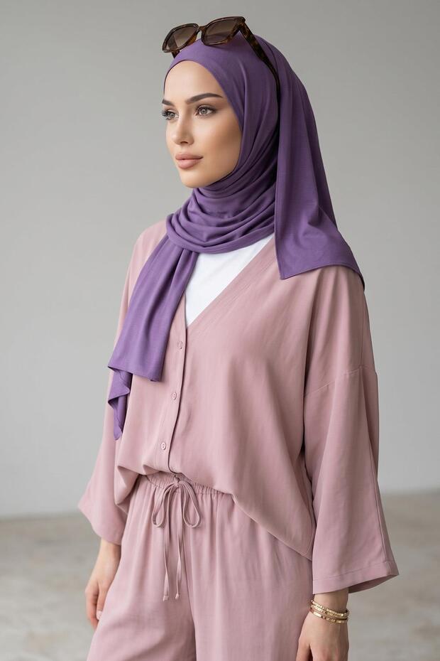 شال قطني ممشط عملي يومي مضاد للانزلاق، PS-60، أرجواني 2