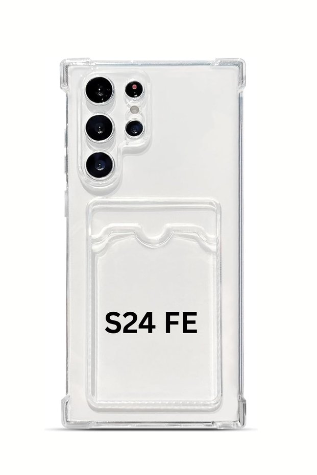 Samsung Galaxy (S24 Fe) Compatible Case Transparent Soft Clear Card Holder Case
