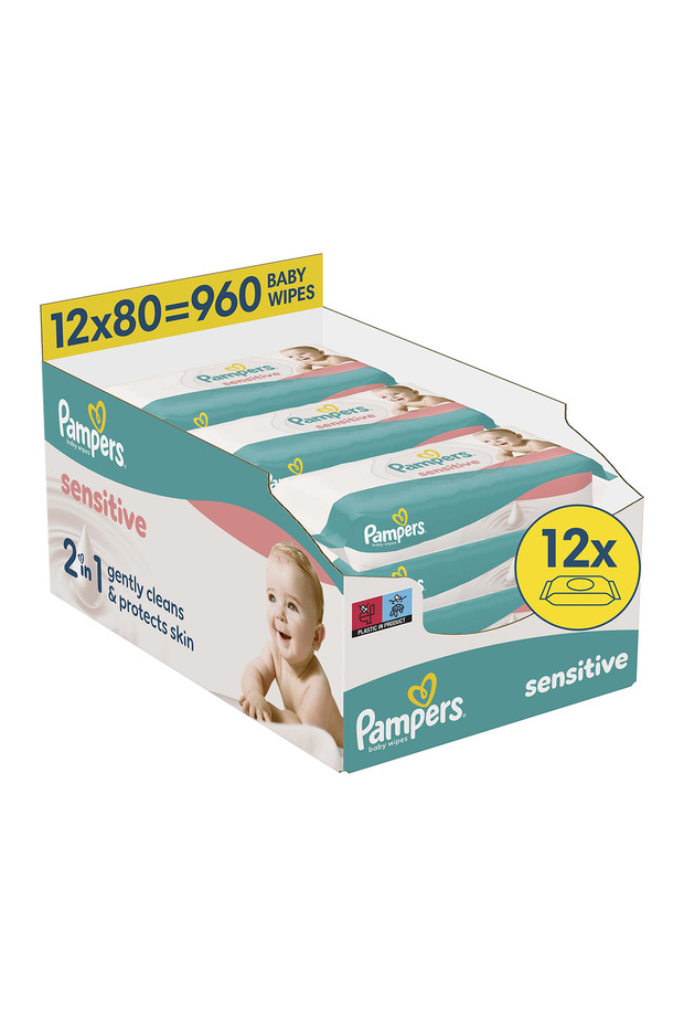 Pampers Sensitive Baby Wet Towels 12 Pack 960 Sheets