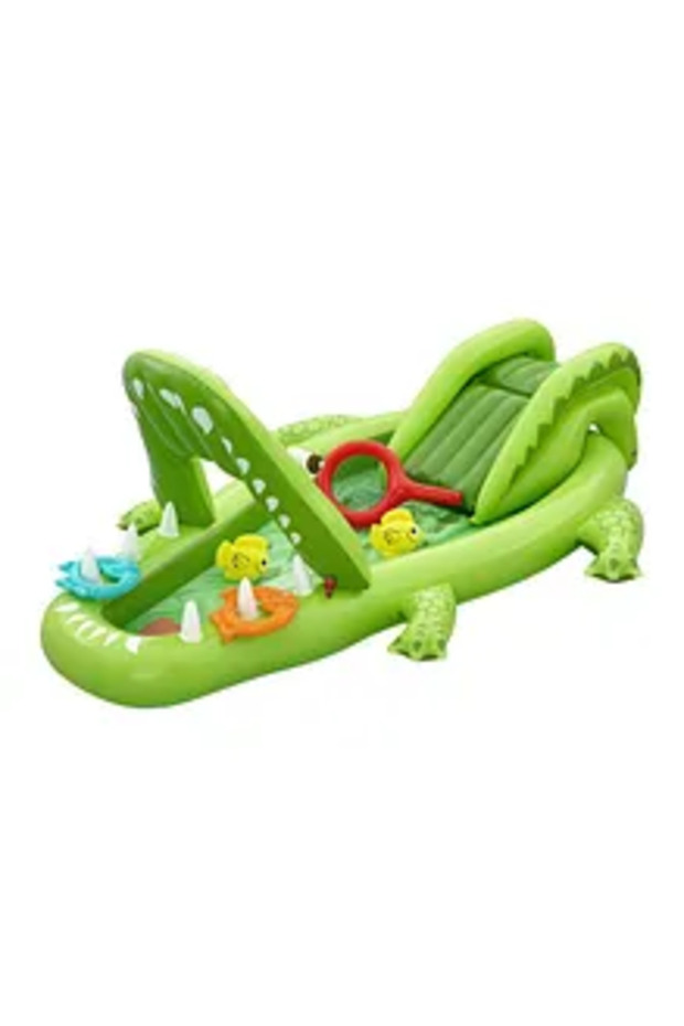 Crocodile Themed Inflatable Pool with Accessories Set