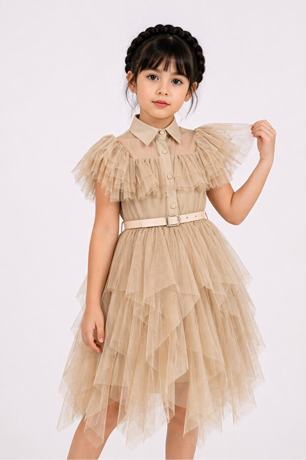 Modonoff Wednesday Costume Cream Color Dress