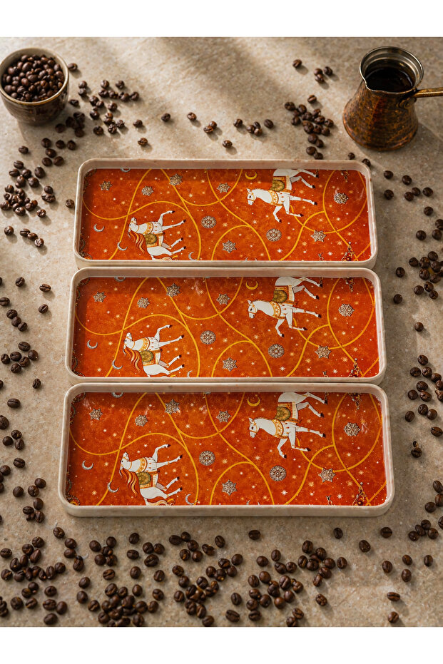 3-Piece Sicilia Collection Rectangular Coffee Presentation Tray Set