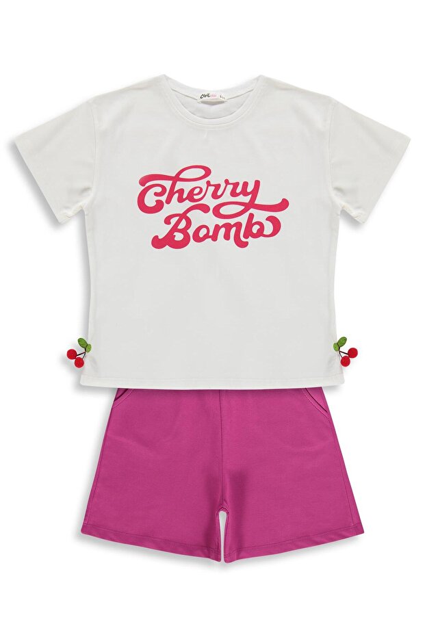 Cherry Bomb Printed Set for Ages 6-9 - Ecru