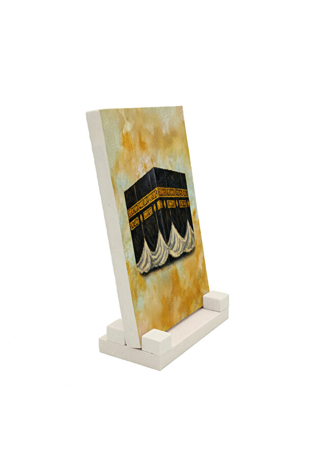 سطح طاولة حجري مطبوع عليه صورة الكعبة 10x15 5G-Kabe6