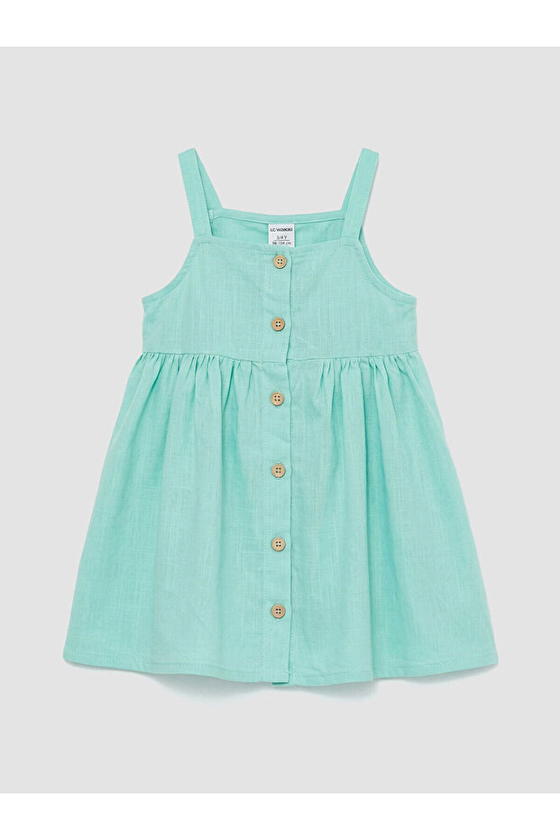 Nevavm Square Neck Ruffle Girls' Dress with Difference