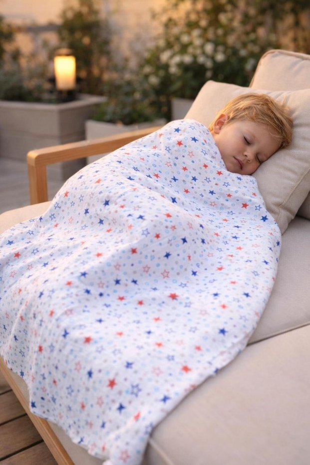 100% Bamboo Star Muslin Blanket & Blanket for Baby Girl & Boy/Child