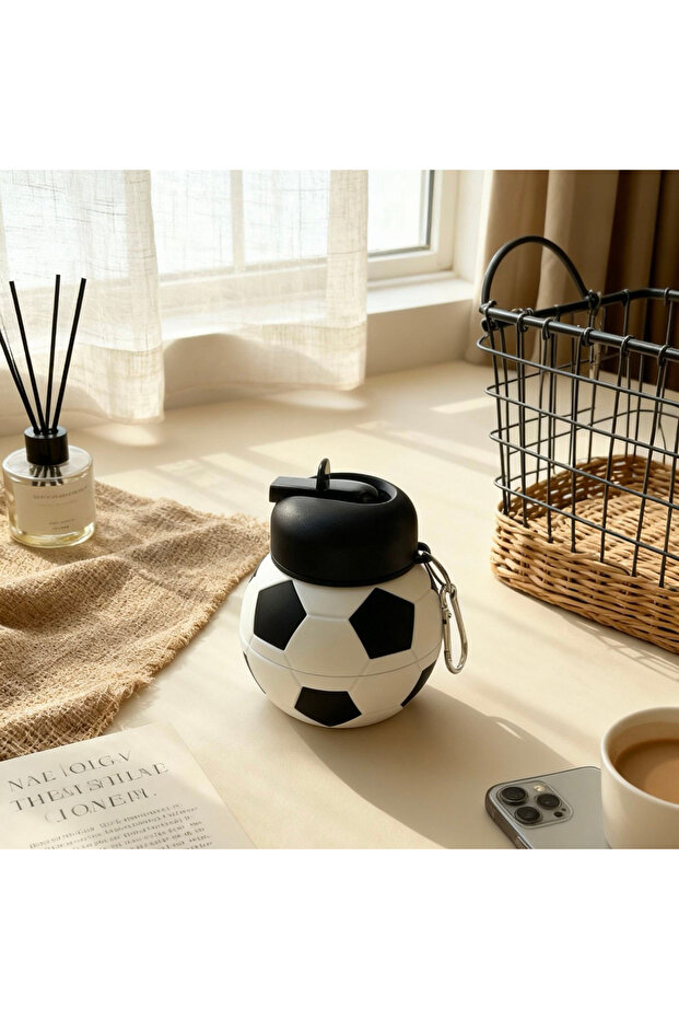 Erasable Extendable Foldable Football Basketball Ball Boy's Water Bottle Flask