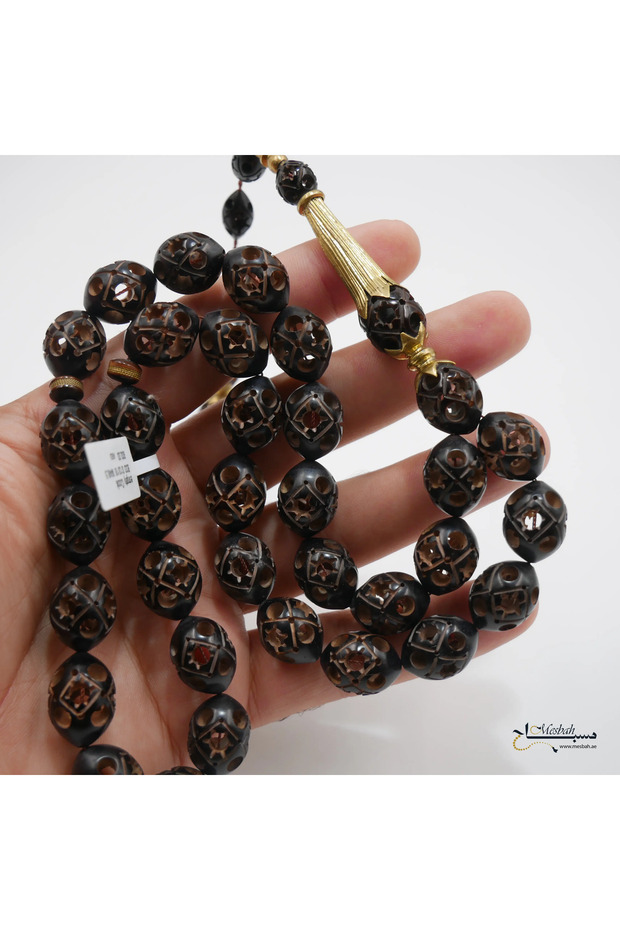 Hollow Coconut Rosary 33 beads 13 - 18 mm 48.5g