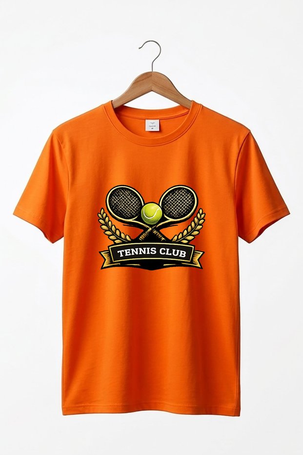 Unisex Retro Tennis Club Graphic Printed Short Sleeve Summer Tennis Sport Cotton Basic T-Shirt