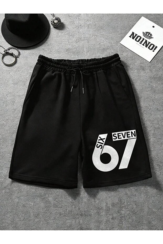 Elanco Unisex Graphic Printed Black Shorts Streetwear Comfortable Fit