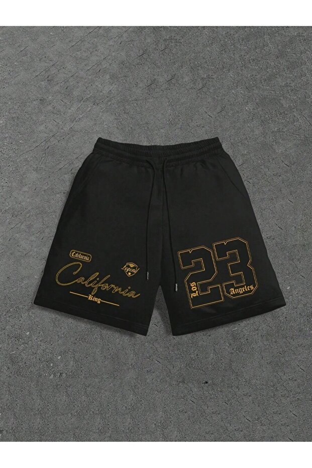 Elanco Unisex Graphic Printed Black Shorts Streetwear Comfortable Fit
