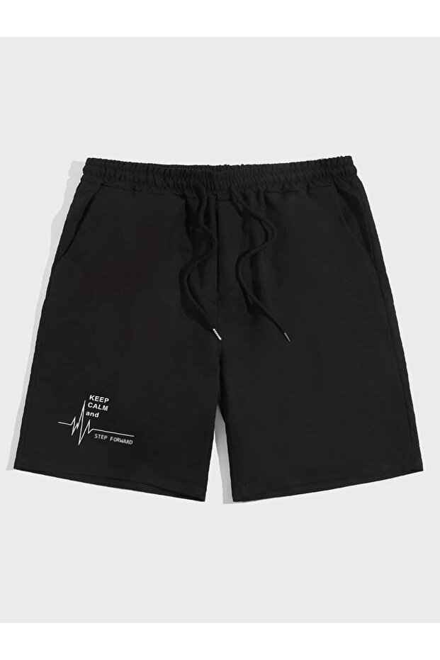 Elanco Unisex Graphic Printed Black Shorts Streetwear Comfortable Fit