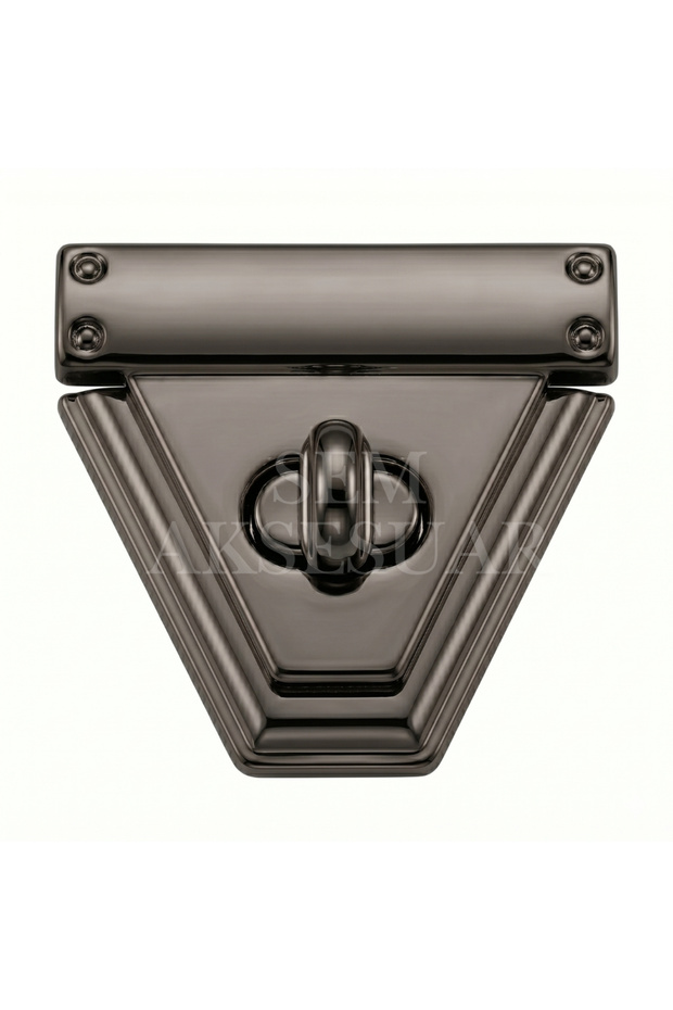 Triangle Bag Lock Black Nickel Color 2 Pieces
