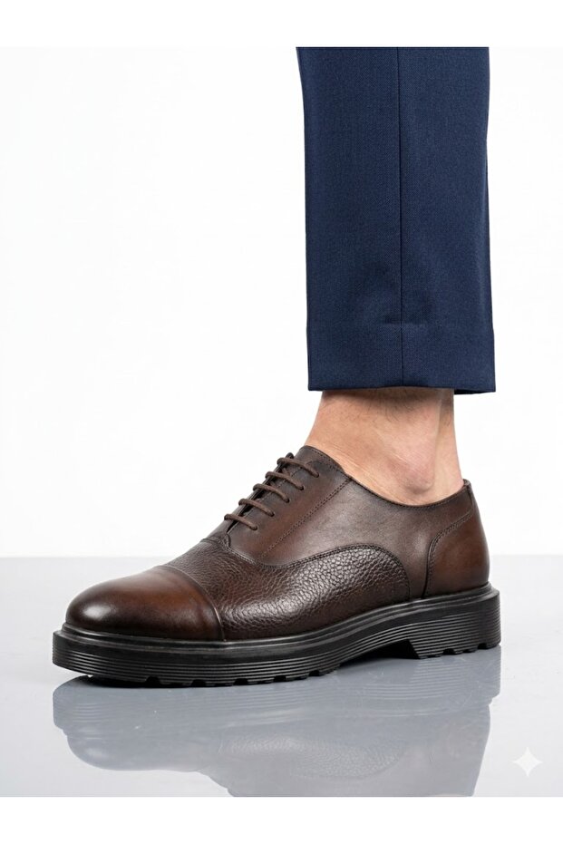 Men's genuine leather coffee brown lightweight casual classic shoes